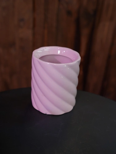 Osłonka ceramiczna Jasnoróżowa Wysoka Bonbon ⌀6cm