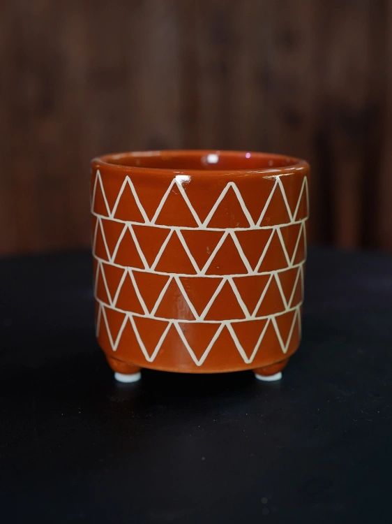 Osłonka ceramiczna Zygzak Pomarańczowa ⌀6cm