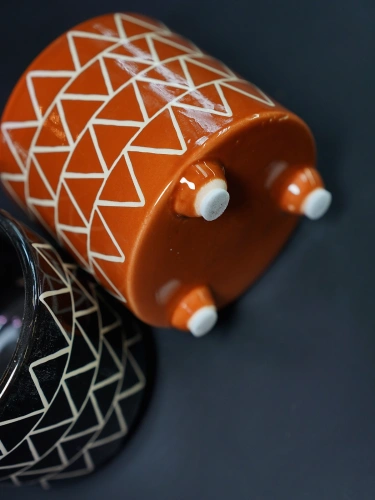 Osłonka ceramiczna Zygzak Brązowa ⌀6cm